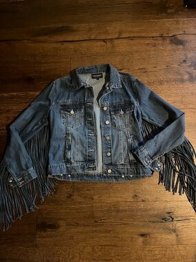 Lucchese Boot Company Denim Jacket with Fringe - NWOT